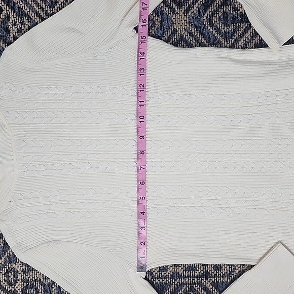 Talbots Cream Ribbed Cable Knit Turtleneck Sweater NEW WITH TAGS - Picture 4 of 10